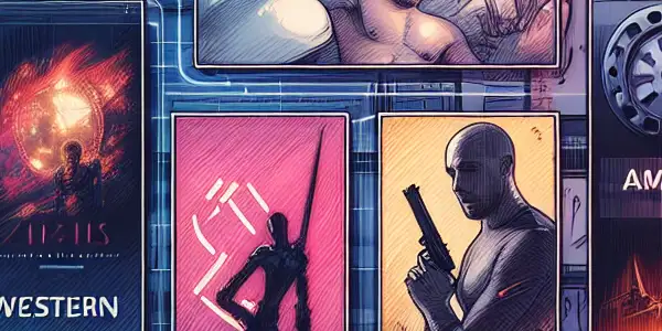 A modern online adult entertainment platform interface featuring diverse categories and enticing movie thumbnails.